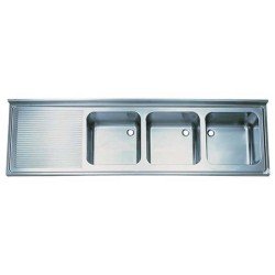 Öztiryakiler Tablalı Evye, Üç Gözlü, Sol Damlalıklı, 210x60 Cm Öztiryakiler Tablalı Evye, Üç Gözlü, Sol Damlalıklı, 210x60 Cm