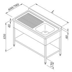 Öztiryakiler Evyeli Tezgah 1g/1d Sol 3 Perdeli Taban Raflı 120x60 Cm Öztiryakiler Evyeli Tezgah 1g/1d Sol 3 Perdeli Taban Raflı 120x60 Cm