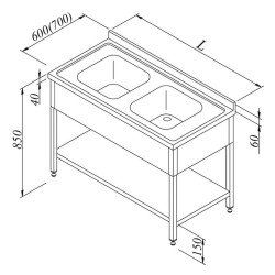 Öztiryakiler Evyeli Tezgahı 2g 3 Perdeli Taban Raflı Demonte 140x60 Cm Öztiryakiler Evyeli Tezgahı 2g 3 Perdeli Taban Raflı Demonte 140x60 Cm
