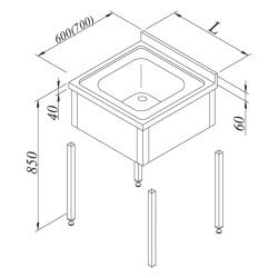 Öztiryakiler Evyeli Tezgahı 1g 3 Perdeli Demonte 60x70 Cm, Geniş Ölçü