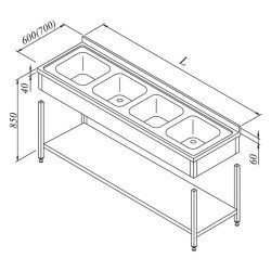 Öztiryakiler Evyeli Tezgahı 4g 3 Perdeli Taban Raflı Demonte 240x60 Cm Öztiryakiler Evyeli Tezgahı 4g 3 Perdeli Taban Raflı Demonte 240x60 Cm