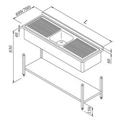Öztiryakiler Evyeli Tezgahı 1g/2d 3 Perdeli Taban Raflı Demonte 120x60 Cm Öztiryakiler Evyeli Tezgahı 1g/2d 3 Perdeli Taban Raflı Demonte 120x60 Cm