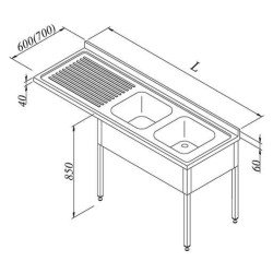 Öztiryakiler Bulaşık Makinası Üstü Evyeli Tezgah 2g/1d Sol 190x70 Cm Öztiryakiler Bulaşık Makinası Üstü Evyeli Tezgah 2g/1d Sol 190x70 Cm