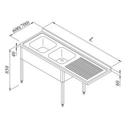 Öztiryakiler Bulaşık Makinası Üstü Evyeli Tezgahı 2g/1d Demonte 200x70 Cm Öztiryakiler Bulaşık Makinası Üstü Evyeli Tezgahı 2g/1d Demonte 200x70 Cm
