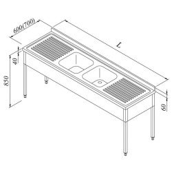 Öztiryakiler Evyeli Tezgah, 2g/2d, 3 Perdeli, 180x60 Cm Öztiryakiler Evyeli Tezgah, 2g/2d, 3 Perdeli, 180x60 Cm