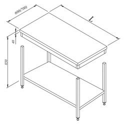 Öztiryakiler Çalışma Tezgahı Taban Raflı Sırtsız Demonta.60x60 Cm