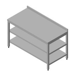 Öztiryakiler Çalışma Tezgahı Ara Raflı Sırtlı Demonte, 160x60 Cm Öztiryakiler Çalışma Tezgahı Ara Raflı Sırtlı Demonte, 160x60 Cm