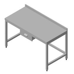 Öztiryakiler Çalışma Tezgahı Taban Rafsız Tek Çekmeceli Sırtlı 140x70 Cm