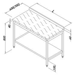 Öztiryakiler Çalışma Tezgahı Polietilen Tablalı Taban Raflı 120x70 Cm