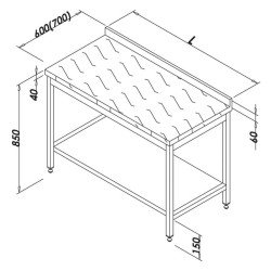 Öztiryakiler Çalışma Tezgahı Polietilen Tablalı Taban Raflı 160x70 Cm
