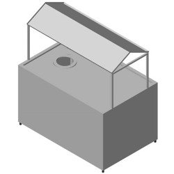 Öztiryakiler Bulaşık Alma Bankosu, Sıyırma Hunili, Kasa Raflı, 190x90 Cm