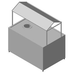 Öztiryakiler Bulaşık Alma Bankosu, Sıyırma Hunili, Kasa Raflı, 190x110 Cm