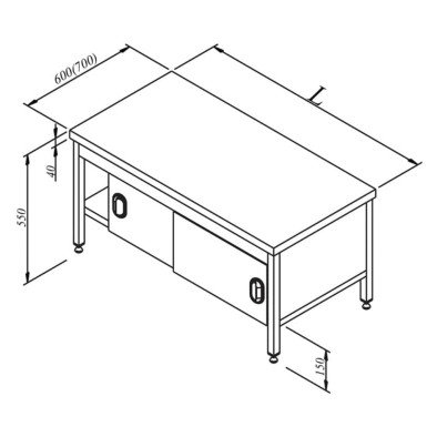 Set Altı Tezgahı Dolaplı 190x60 Cm