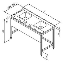 Öztiryakiler Balık Hazırlık Tezgahı, 160x70 Cm
