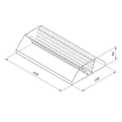 Filtreli Orta Tip Davlumbaz, 450x150 Cm