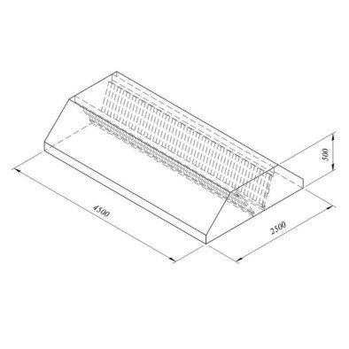 Filtreli Orta Tip Davlumbaz, 450x250 Cm