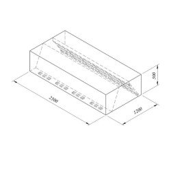 Öztiryakiler Kutu Tipi Çift Cidarlı Filtreli Duvar Tipi Davlumbaz, 250x120 Cm Öztiryakiler Kutu Tipi Çift Cidarlı Filtreli Duvar Tipi Davlumbaz, 250x120 Cm