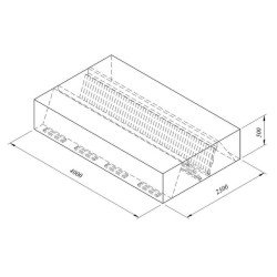 Öztiryakiler Kutu Tipi Çift Cidarlı Filtreli Orta Tip Davlumbaz, 400x250 Cm