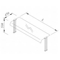 Öztiryakiler Bombe Camlı Servis Rafı, 120*30 Cm.