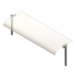 Öztiryakiler Bombe Camlı Servis Rafı, 140x30 Cm