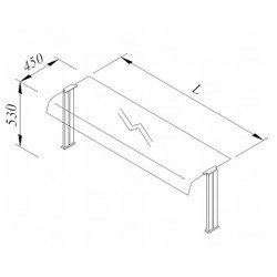 Öztiryakiler Bombe Camlı Servis Rafı, 150x30 Cm