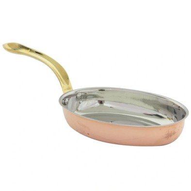 Gurmeaid Oval Tava, Dışı Bakır, İçi Paslanmaz Çelik, 16x3,75 Cm