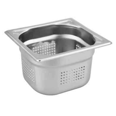 Öztiryakiler Köşe Desenli Delikli Gastronom Küvet, 10 Cm, Gnp 1/6