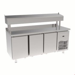 İnoksan Sgb190 - Paslanmaz Tablalı 3 Kapılı Pizza Hazırlık Ünitesi / Boru Ayaklı