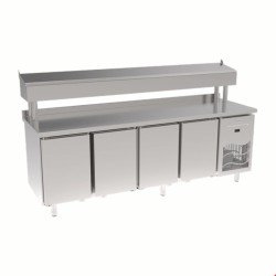 İnoksan Sgb240r -Paslanmaz Tablalı 4 Kapılı Pizza Hazırlık Ünitesi / Boru Ayaklı