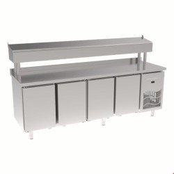 İnoksan Sgb240rs-Paslanmaz Tablalı 4 Kapılı Pizza Hazırlık Ünitesi / Boru Ayaklı