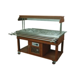 Atalay ASSB-04 Saladbarlar Orta Tip Ahşap Kaplama GN 1/1 x 4 - 230 V