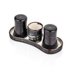 By Bone - Gastro - GT-04-TT - Tuzluk + Biberlik + Kürdanlık Tabaklı Takım - Balance By Bone - Gastro - GT-04-TT - Tuzluk + Biberlik + Kürdanlık Tabaklı Takım - Balance