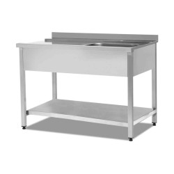 Empero EMP.BYG.7560-1ET-R Bulaşık Makinesi Giriş Tezgahı ( Sağ ) Tek Evyeli Taban Raflı 600*750*890