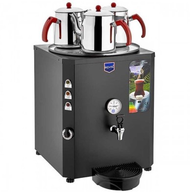 Remta Jumbo Çay Makinesi 40 litre 3 demlik dahil Şamandıralı (Damacana) Siyah
