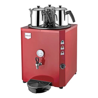 Remta Jumbo Çay Makinesi 40 litre 3 demlik dahi  Şamandıralı (Damacana) Kırmızı