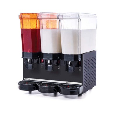 Samixir 60.SMMB Klasik Triple Soğuk İçecek Dispenseri, 20+20+20 L, Fıskiye-Karıştırıcı-Karıştırıcı, Siyah