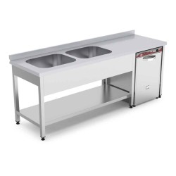 Empero EMP.E.72085-2EMT-R 2Evyeli Alt Raflı Tezgah Sağ 200*70*85(makina Girişli) Empero EMP.E.72085-2EMT-R 2Evyeli Alt Raflı Tezgah Sağ 200*70*85(makina Girişli)