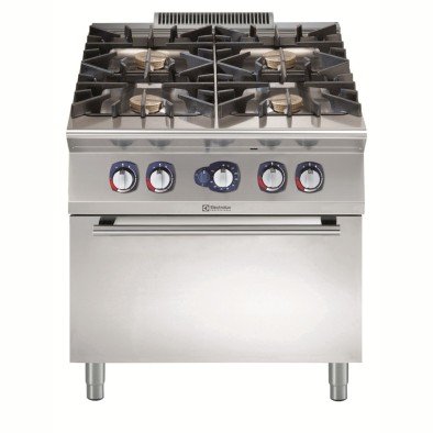 Electrolux Professional E9GCGH4CGM 4 Ocaklı (10kw) Gazlı Kuzine+fırın-800mm ,391006