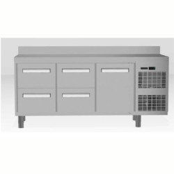 Electrolux Professional EBLF3BR Tezgah Tipi Derin Dondurucu, 1 Kapılı Ve 4x½ Çekmeceli, -22°c/-15°c, Aısı 304, Sırtlı Ve Soğutma Ünitesi Sağda ,714961