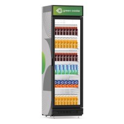 Green Cooler 375 EC Dikey Tip Şişe Soğutucu, Tek Kapılı Siyah