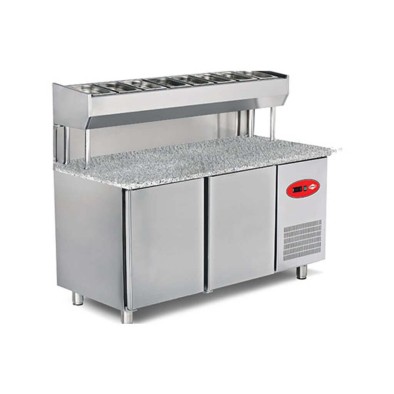 Empero EMP.150.80.01-PSYG Pizza ve Salata Hazırlık Buzdolabı-Granit tablalı-2 Kapılı