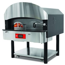 Empero EMP.SPO.05-D Digital Gazlı ve Odunlu Döner Tabanlı Pizza Fırını 6 Pizza Kapasiteli - LPG'li