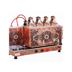 Sistem Çay Ocağı 4 Demlikli Tam Otomatik Bakır, Elektrikli, LPG ve NG Uyumlu Sistem Çay Ocağı 4 Demlikli Tam Otomatik Bakır, Elektrikli, LPG ve NG Uyumlu