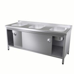 Vital VCT-EUD-197 Çalışma Tezgahı Üç Evyeli Dolaplı Vital VCT-EUD-197 Çalışma Tezgahı Üç Evyeli Dolaplı