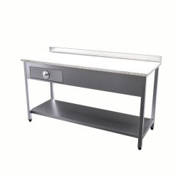 Vital  VCT-MTC-97 Çalışma Tezgahı Mermer Tablalı Taban Raflı Çekmeceli