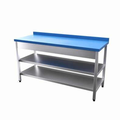 Vital VCT-PA-126 Çalışma Tezgahı Polietilen Tablalı Taban ve Ara Raflı Vital VCT-PA-126 Çalışma Tezgahı Polietilen Tablalı Taban ve Ara Raflı