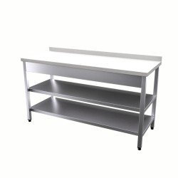 Vital  VCT-PA-166 Çalışma Tezgahı Polietilen Tablalı Taban ve Ara Raflı