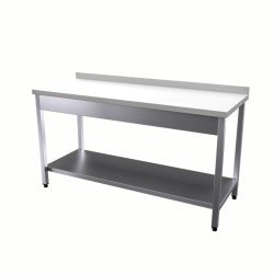 Vital  VCT-PT-166 Çalışma Tezgahı Polietilen Tablalı Taban Raflı