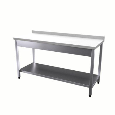 Vital  VCT-PT-166 Çalışma Tezgahı Polietilen Tablalı Taban Raflı