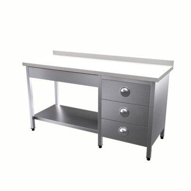 Vital VCT-PTG-146 Çalışma Tezgahı Polietilen Tablalı Taban Raflı Grup Çekmeceli Vital VCT-PTG-146 Çalışma Tezgahı Polietilen Tablalı Taban Raflı Grup Çekmeceli